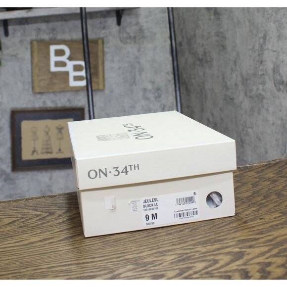 NWT On 34th Womens Jeules Pointed-Toe Slip On Pumps 10018690100 Black Leather 9M - Picture 7 of 8